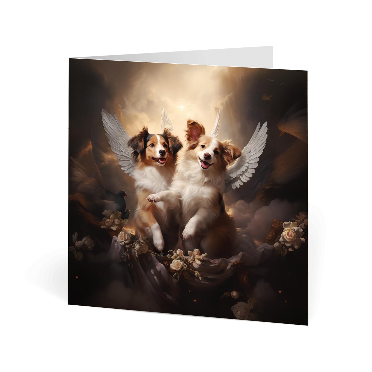 One of Flynn's 'Guardian Angel Dog' greeting card designs. Each card comes with an envelope.