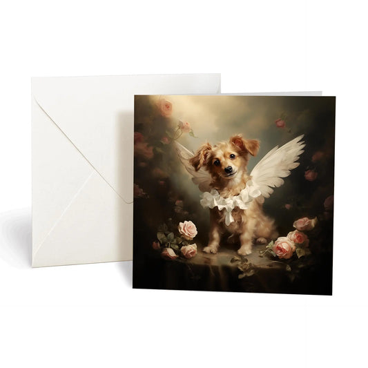This product includes one A007-2 "Guardian Angel Dogs" greeting card from the Matchmaker Dogs design set. It includes a 16x16cm envelope.