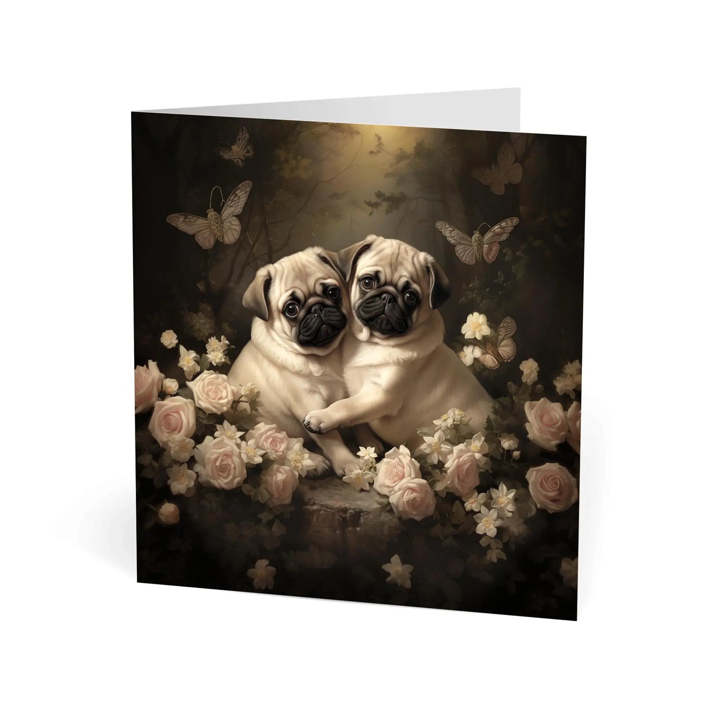 One of Flynn's 'Matchmaker Dog' greeting card designs. Each card comes with an envelope. Detail.