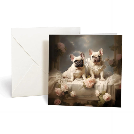 One of Flynn's 'Matchmaker Dog' greeting card designs. Each card comes with an envelope. Detail.