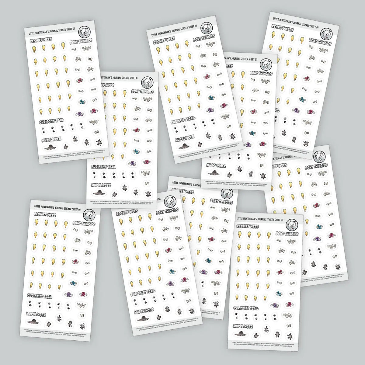 Hunterman's Journal Companion Sticker Sheet 01 | Pack of 10 Sheets