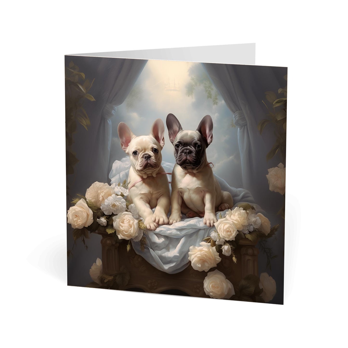 One of Flynn's 'Matchmaker Dog' greeting card designs. Each card comes with an envelope. Detail.
