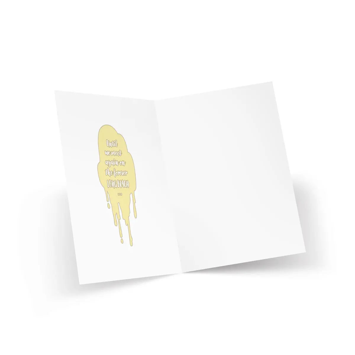 Whenever Little Hunterman mourns the loss of a loved one it hurts quite badly. Yet, in the process, whenever he manages to look up, he finds comfort in the bright light of a new and beautiful "Mourning Star" (A6 greeting card, standing, open, inside pages with wee-quote "Until we meet again on the forever long beach…")