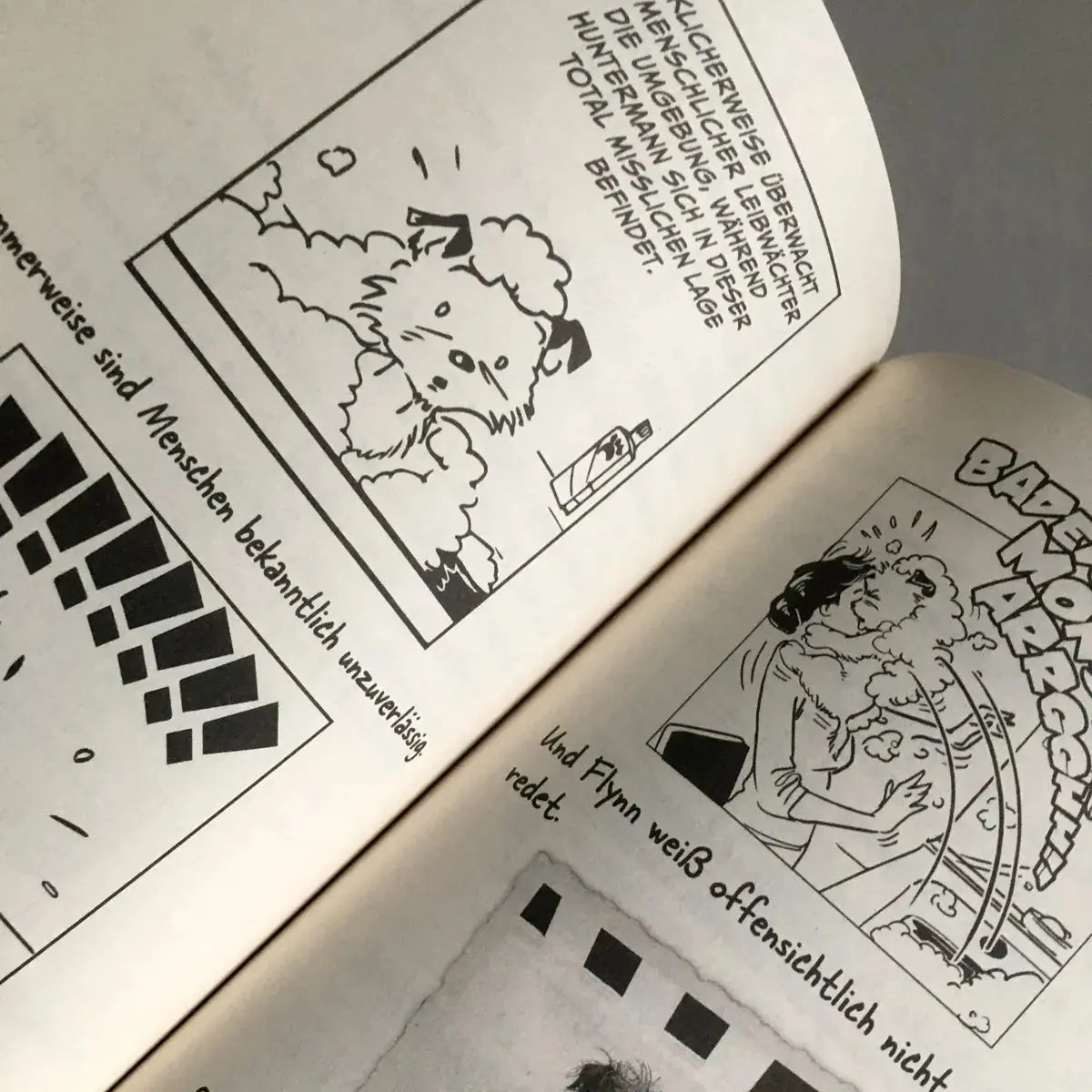 Die große Welt des kleinen Huntermann, die lustigen Hundememoiren eines kleinen Terriers, von Hunter Lassal. Standardausgabe mit Schwarz-Weiß-Druck auf cremefarbenem Papier - Innenansicht