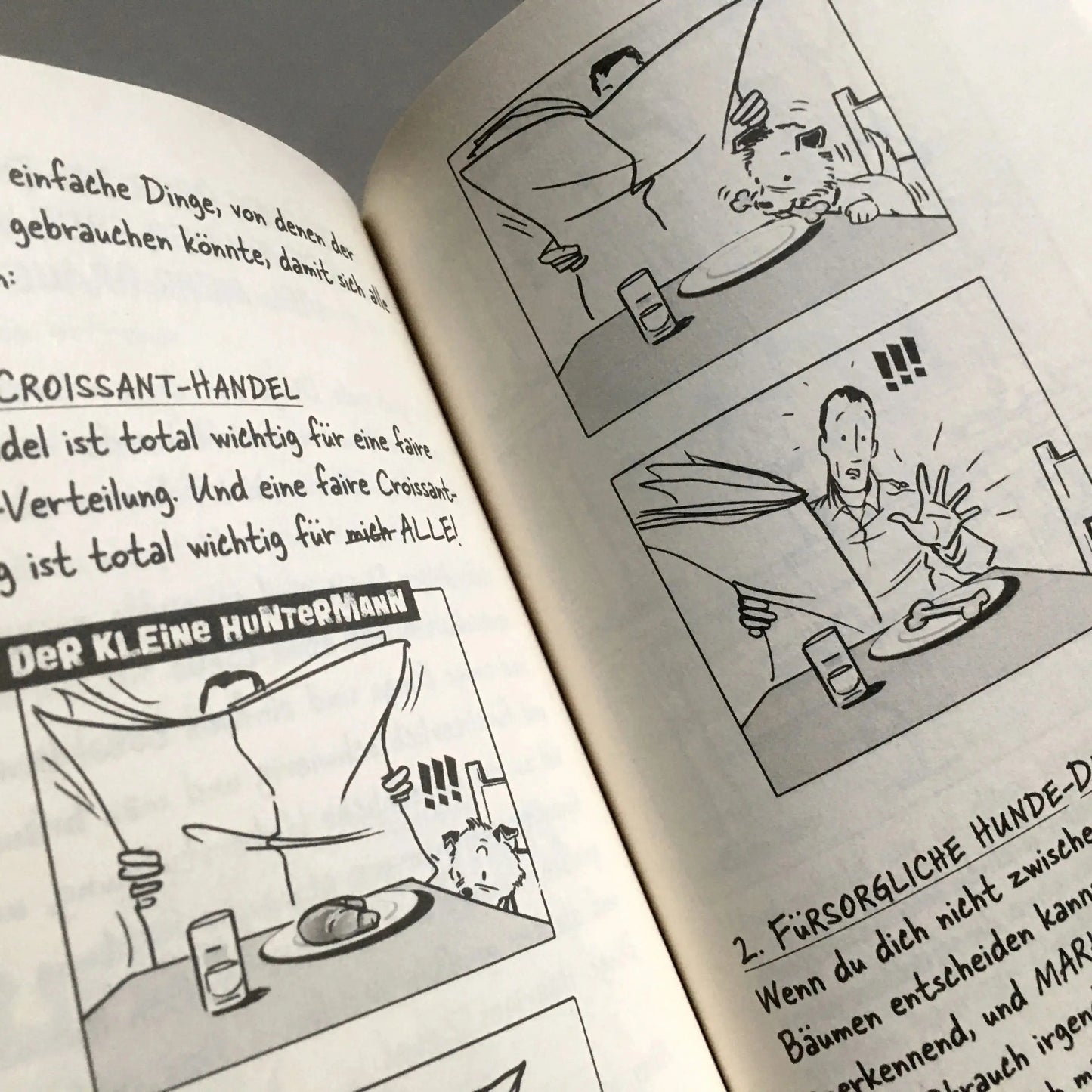 Die große Welt des kleinen Huntermann, die lustigen Hundememoiren eines kleinen Terriers, von Hunter Lassal. Standardausgabe mit Schwarz-Weiß-Druck auf cremefarbenem Papier - Innenansicht