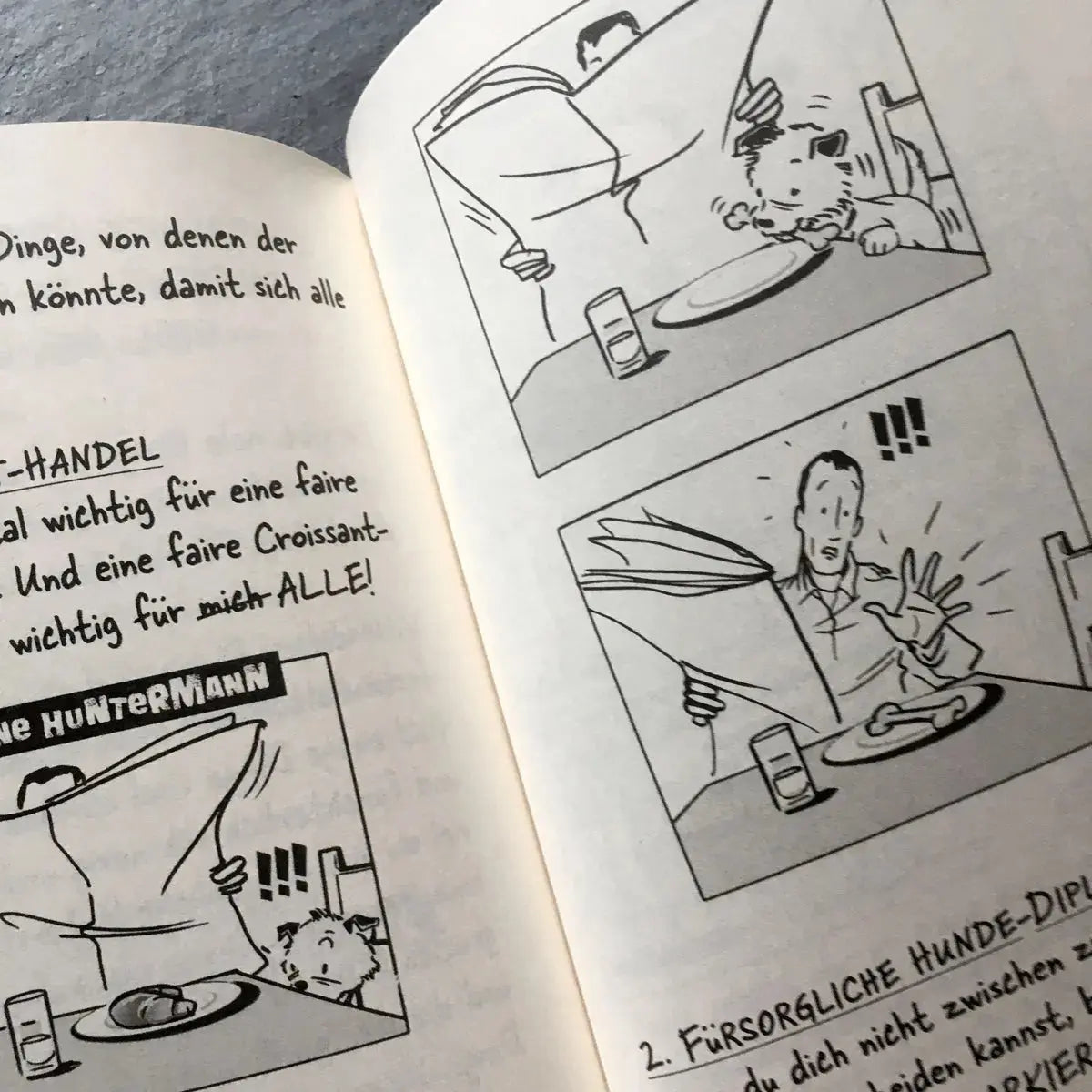Die große Welt des kleinen Huntermann, die lustigen Hundememoiren eines kleinen Terriers, von Hunter Lassal. Standardausgabe mit Schwarz-Weiß-Druck auf cremefarbenem Papier - Innenansicht