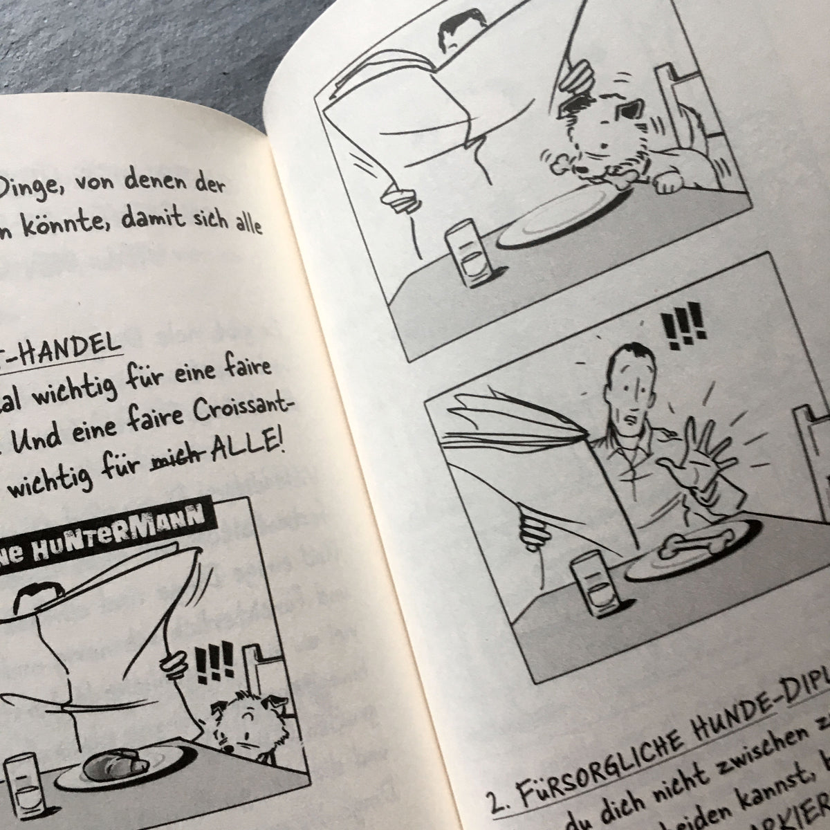 Die große Welt des kleinen Huntermann, die lustigen Hundememoiren eines kleinen Terriers, von Hunter Lassal. Standardausgabe mit Schwarz-Weiß-Druck auf cremefarbenem Papier - Innenansicht