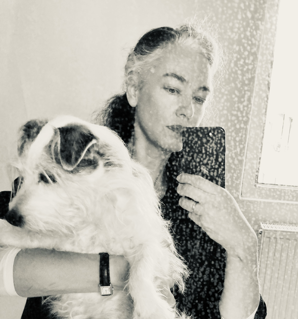 A reluctant black & white selfie with Hunter Lassal