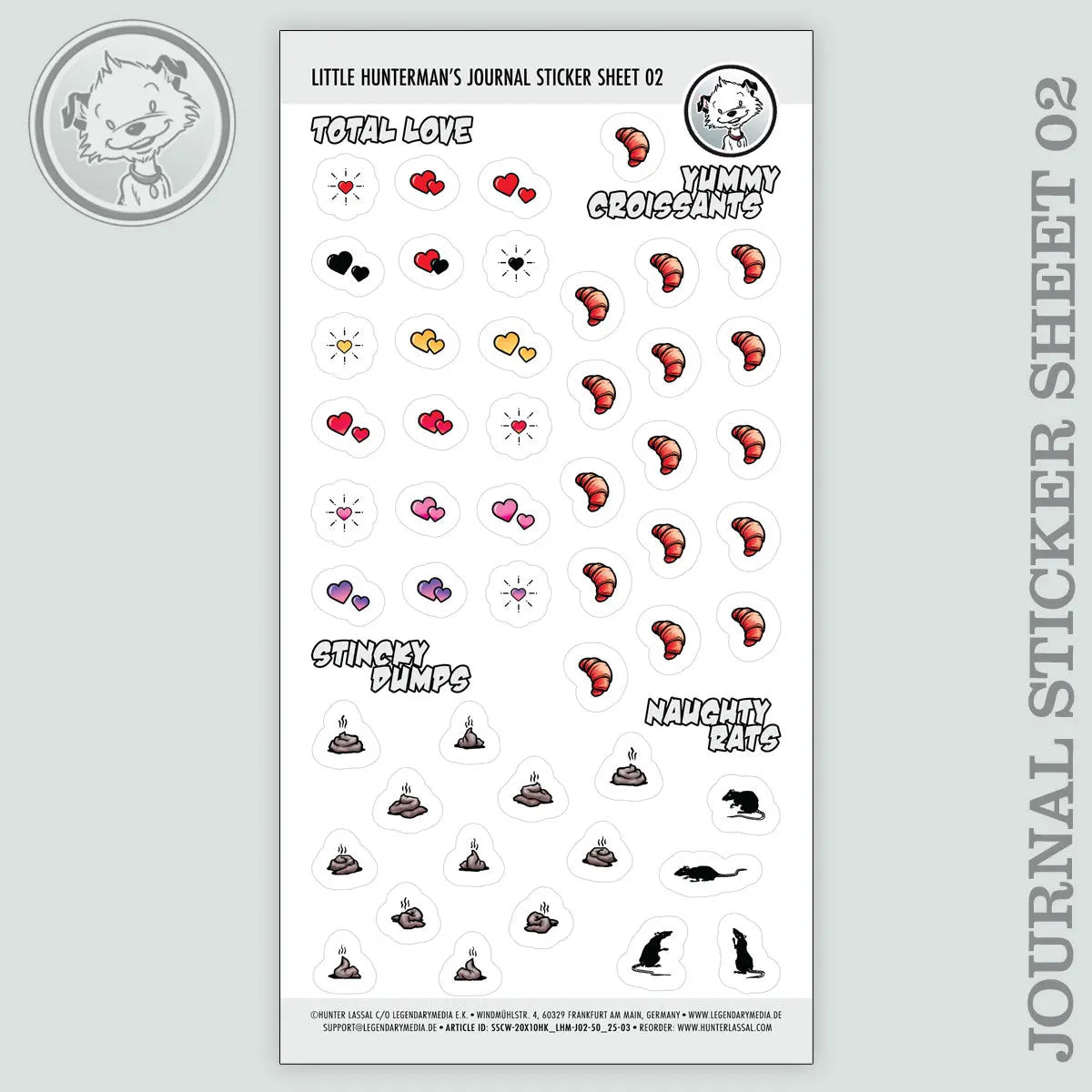 Little Hunterman's Journal Companion Sticker Sheet 02 by Hunter Lassal