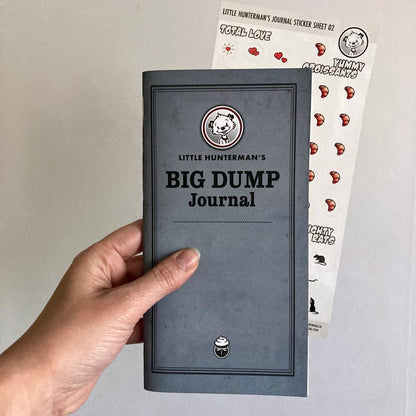 The sticker sheets are sized to fit inside the Little Hunterman Big Dump Journals by being slightly smaller.