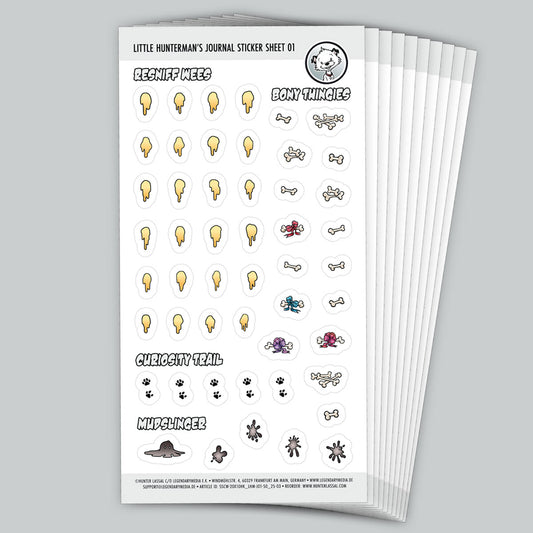Hunterman's Journal Companion Sticker Sheet 01 | Pack of 10 Sheets