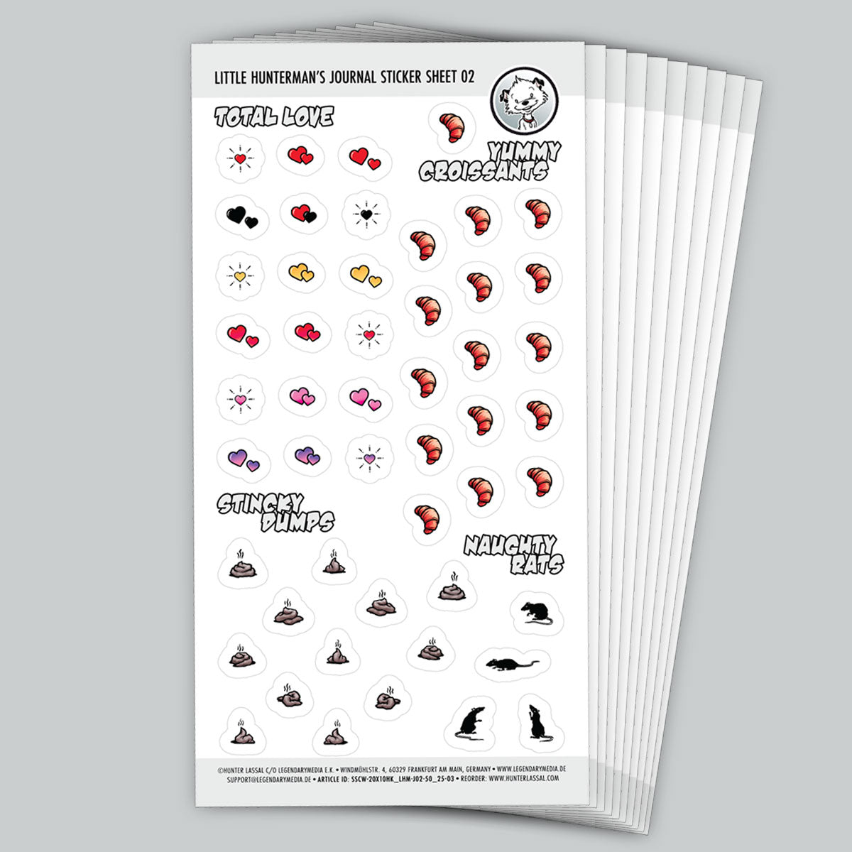 Little Hunterman's Journal Companion Sticker Sheet 02 | Pack of 10 Sheets