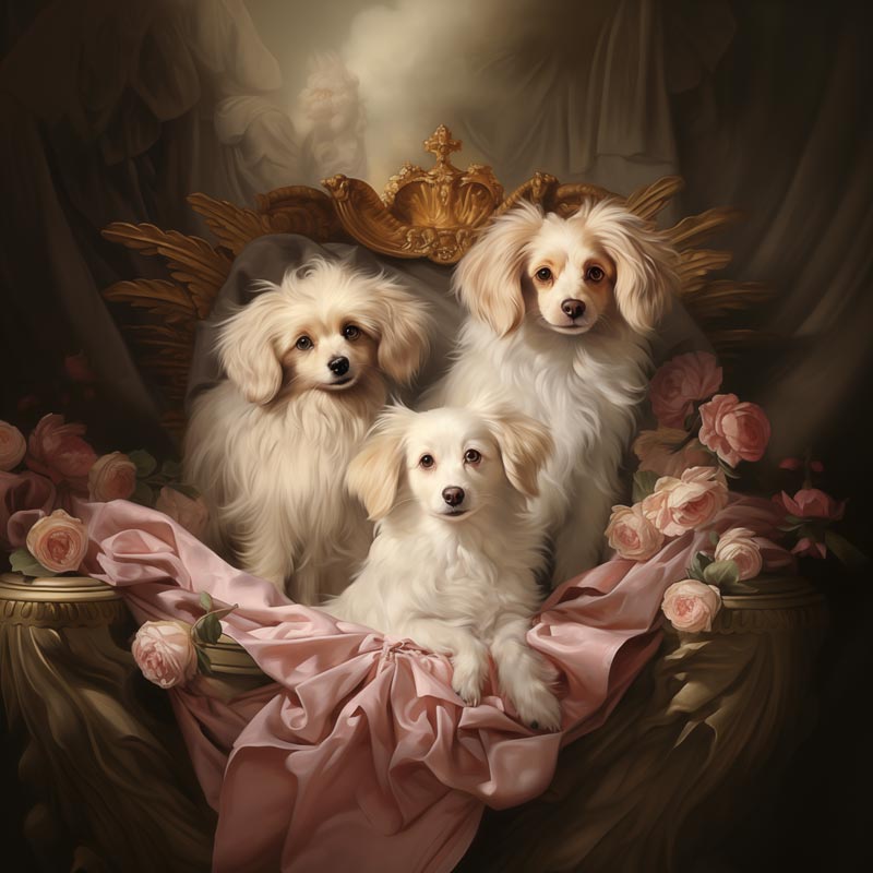 One of Flynn's 'Matchmaker Dog' greeting card designs. Each card comes with an envelope. Detail.