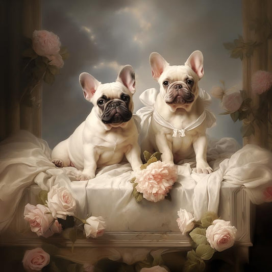 One of Flynn's 'Matchmaker Dog' greeting card designs. Each card comes with an envelope. Detail.