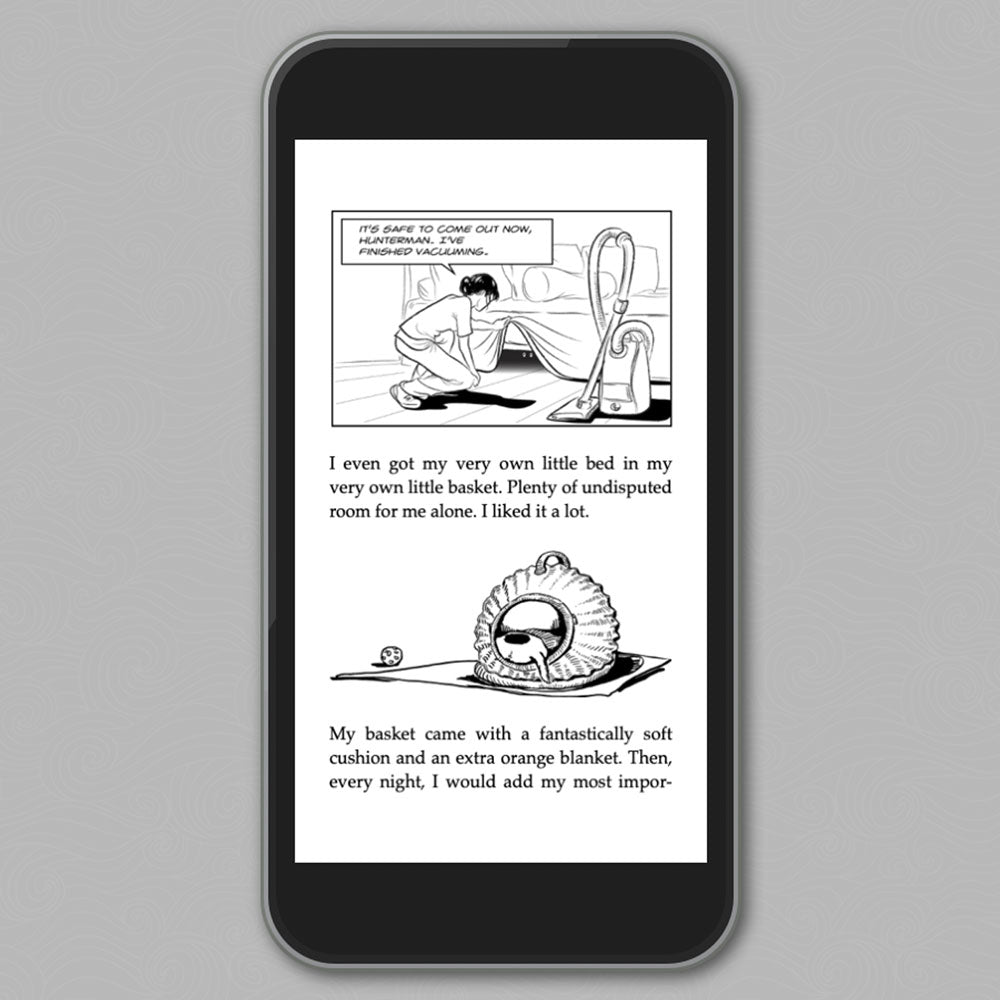 One screenshot of a smartphone on neutral background showing a page of "A Total Introduction Wee" of The Big World According to Little Hunterman, version 8.