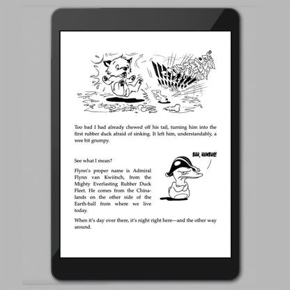 One screenshot of a tablet on a neutral background showing a page of "A Total Introduction Wee" of The Big World According to Little Hunterman, version 8. 