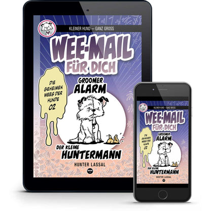 Lustige illustrierte Hundegeschichten mit einem kleinen Terrier für Hundeliebhaber.