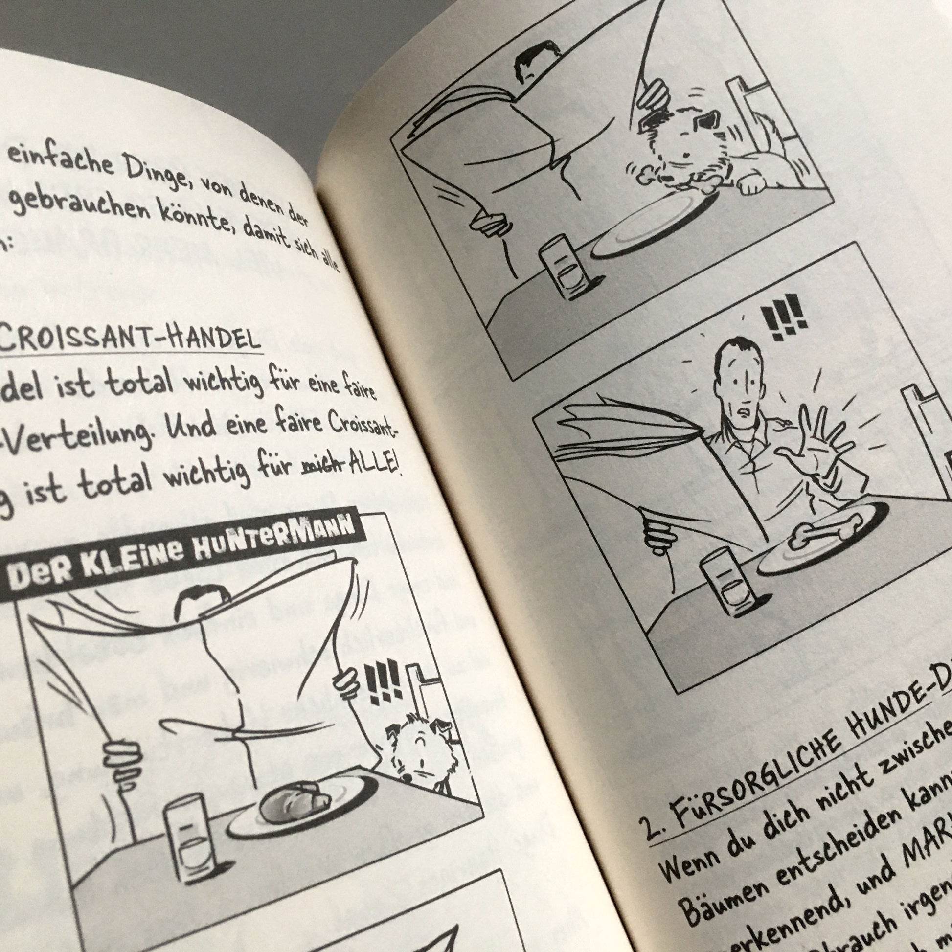 Die große Welt des kleinen Huntermann, die lustigen Hundememoiren eines kleinen Terriers, von Hunter Lassal. Standardausgabe mit Schwarz-Weiß-Druck auf cremefarbenem Papier - Innenansicht 