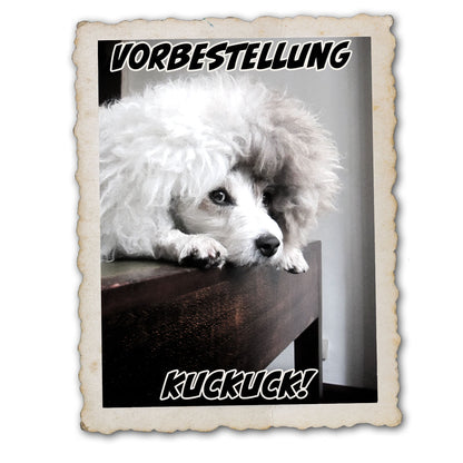 Das ist eine Vorbestellungsmöglichkeit. Das Buch ist noch nicht publiziert, da mein Mensch viel zu langsam ist.